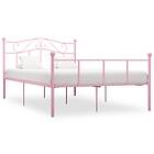 vidaXL Bed Frame Pink Metal 160x200 cm