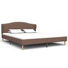vidaXL Bed Frame Brown Fabric 150x200 cm