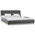 vidaXL Bed Frame Grey Faux Leather 135x190 cm