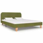 vidaXL Bed Frame Green Fabric 135x190 cm