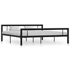 vidaXL Bed Frame Black and White Metal 180x200 cm