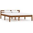 vidaXL Bed Frame Honey Brown Solid Pine Wood 140x200 cm