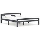 vidaXL Bed Frame Dark Grey Solid Pine Wood 160x200 cm