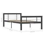 vidaXL Bed Frame Grey and White Metal 100x200 cm