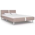 vidaXL Bed Frame Cappuccino Faux Leather 135x190 cm