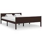 vidaXL Bed Frame Solid Pinewood Dark Brown 160x200 cm