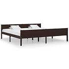 vidaXL Bed Frame Solid Pinewood Dark Brown 200x200 cm