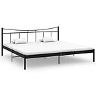 vidaXL Bed Frame Black Metal and Plywood 200x200 cm