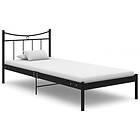 vidaXL Bed Frame Black Metal and Plywood 90x200 cm