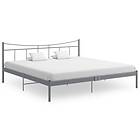 vidaXL Bed Frame Grey Metal and Plywood 180x200 cm