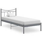 vidaXL Bed Frame Grey Metal and Plywood 90x200 cm