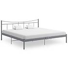 vidaXL Bed Frame Grey Metal and Plywood 200x200 cm