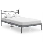 vidaXL Bed Frame Grey Metal and Plywood 120x200 cm