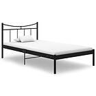 vidaXL Bed Frame Black Metal and Plywood 100x200 cm