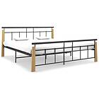 vidaXL Bed Frame Metal and Solid Oak Wood 180x200 cm