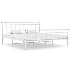 vidaXL Bed Frame White Metal 160x200 cm