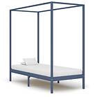 vidaXL Canopy Bed Frame Grey Solid Pine Wood 90x200 cm