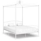vidaXL Canopy Bed Frame White Metal 180x200 cm