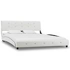 vidaXL Bed Frame White Faux Leather 135x190 cm