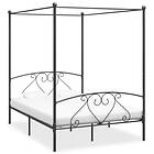 vidaXL Canopy Bed Frame Grey Metal 140x200 cm