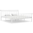 vidaXL Bed Frame White Metal 180x200 cm