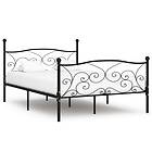 vidaXL Bed Frame with Slatted Base Black Metal 120x200 cm