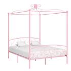 vidaXL Canopy Bed Frame Pink Metal 180x200 cm