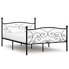 vidaXL Bed Frame with Slatted Base Black Metal 140x200 cm