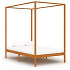 vidaXL Canopy Bed Frame Honey Brown Solid Pine Wood 120x200 cm