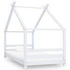 vidaXL Kids Bed Frame White Solid Pine Wood 90x200 cm