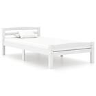 vidaXL Bed Frame White Solid Pinewood 100x200 cm