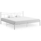 vidaXL Bed Frame White Metal and Plywood 200x200 cm