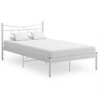 vidaXL Bed Frame White Metal and Plywood 120x200 cm