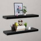 vidaXL Floating Wall Shelves 2 pcs Black 100x20x3.8 cm