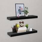 vidaXL Floating Wall Shelves 2 pcs Black 40x20x3.8 cm