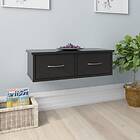 vidaXL Wall-mounted Drawer Shelf High Gloss Black 60x26x18.5 cm Chipboard