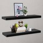 vidaXL Floating Wall Shelves 2 pcs Black 120x20x3.8 cm