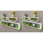 vidaXL Wall Cube Shelves 6 pcs Green and White