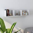 vidaXL CD Wall Shelf High Gloss White 75x18x18 cm Chipboard
