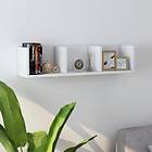 vidaXL CD Wall Shelf White 75x18x18 cm Chipboard