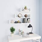 vidaXL Wall Display Shelf 3 pcs White Chipboard