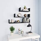 vidaXL Wall Display Shelf 3 pcs Black Chipboard