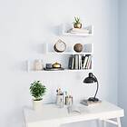 vidaXL Wall Display Shelf 3 pcs High Gloss White Chipboard