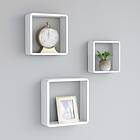 vidaXL Wall Cube Shelves 3 pcs White MDF