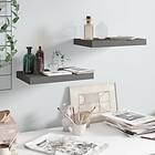 vidaXL Floating Wall Shelves 2 pcs High Gloss Grey 40x23x3.8 cm MDF