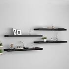 vidaXL Floating Wall Shelves 4 pcs Black 90x23.5x3.8 cm MDF