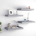 vidaXL Floating Wall Shelves 4 pcs Grey 40x23x3.8 cm MDF