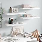 vidaXL Floating Wall Shelves 4 pcs High Gloss White 60x23.5x3.8 cm MDF