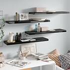 vidaXL Floating Wall Shelves 4 pcs High Gloss Black 90x23.5x3.8 cm MDF