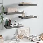 vidaXL Floating Wall Shelves 4 pcs High Gloss Grey 40x23x3.8 cm MDF